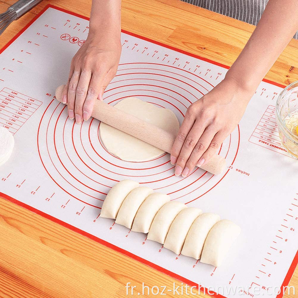 Mat de cuisson à pâtisserie en silicone Non Stick grand Extra épais avec des mesures Mat à pâtisserie